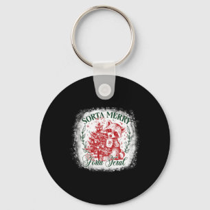 Sorta Merry Sorta Feral Funny Raccoon Lovers Chris Keychain