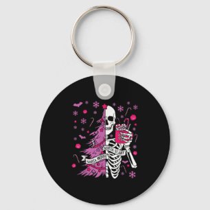 Sorta Merry Sorta Y Funny Christmas Skeleton Tree  Keychain