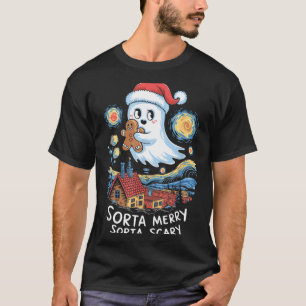 Sorta Merry Sorta Y Santa Ghost Christmas Gingerbr T-Shirt