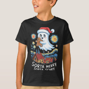 Sorta Merry Sorta Y Santa Ghost Christmas Gingerbr T-Shirt