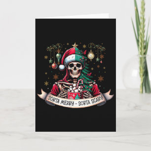Sorta Merry Sorta Y Skeleton Hot Cocoa Christmas P Card