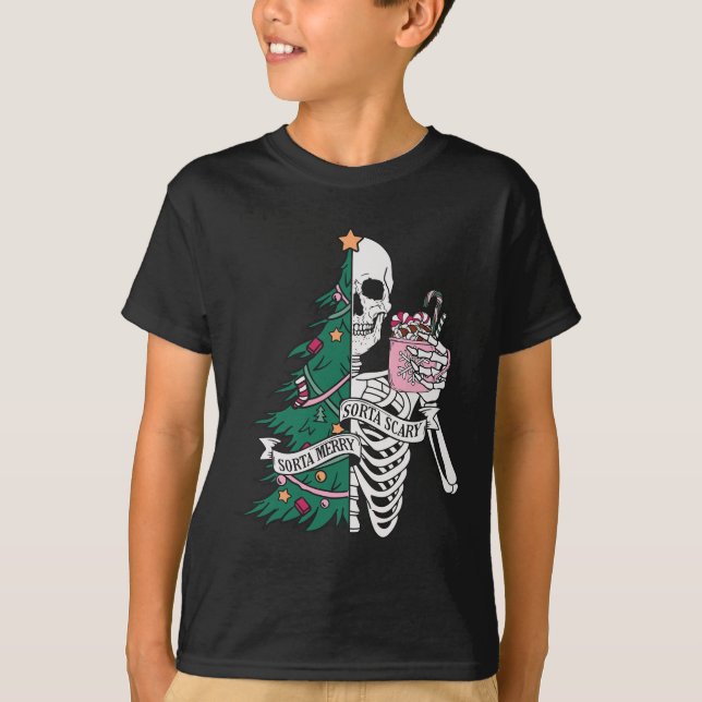 Sorta Scary Sorta Merry Christmas  T-Shirt (Front)