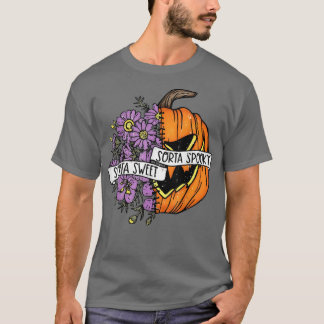 Sorta Sweet Sorta Spooky Flower Pumpkin Hippie Hal T-Shirt