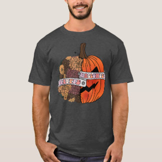 Sorta Sweet Sorta Spooky Flower Pumpkin Hippie Hal T-Shirt