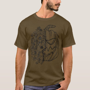 Sorta Sweet Sorta Spooky Halloween Flower Pumpkin T-Shirt