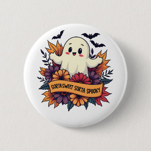 Sorta Sweet Sorta Spooky Halloween Ghost Fall Love 2 Inch Round Button
