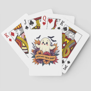 Sorta Sweet Sorta Spooky Halloween Ghost Fall Love Playing Cards