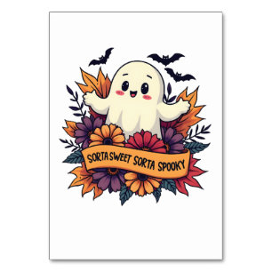 Sorta Sweet Sorta Spooky Halloween Ghost Fall Love Table Number