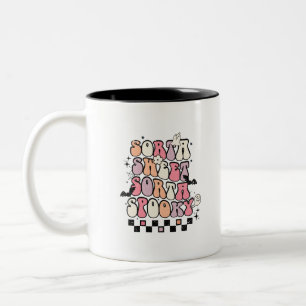 Sorta Sweet Sorta Spooky-Halloween-Retro Groovy Two-Tone Coffee Mug