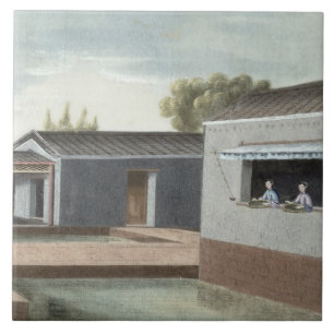 Sorting tea (w/c on paper) 2 tile