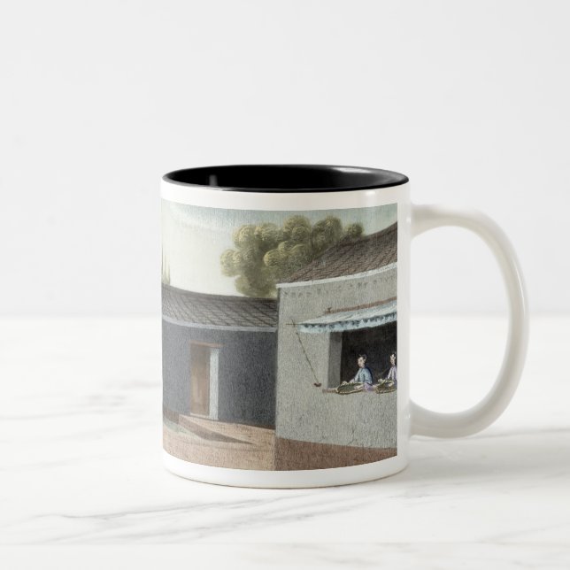 Sorting tea (w/c on paper) 2 Two-Tone coffee mug (Right)