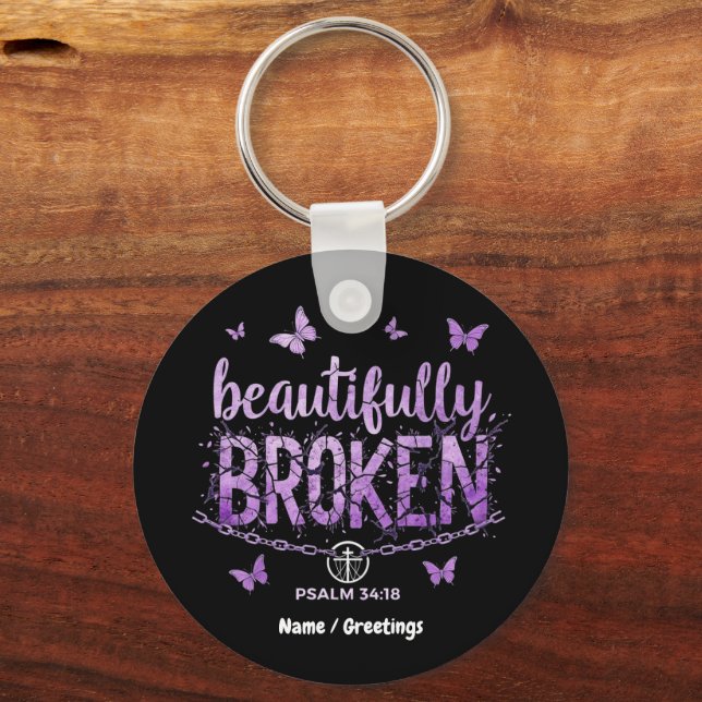 SOS Beautifully Broken Raising Awareness & Support Keychain (Front)