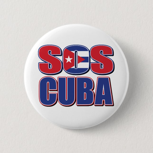 SOS-CUBA 2 INCH ROUND BUTTON (Front)
