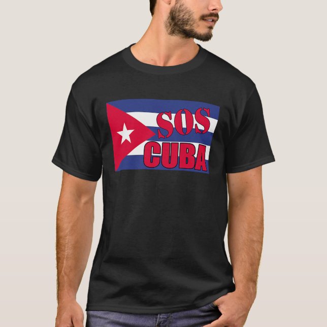 SOS Cuba  Patria Y Vida flag Libertad Para Cuba Fr T-Shirt (Front)