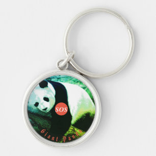 SOS Giant Panda Roundcard Premium Keyboard Keychain