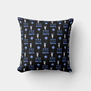 SOS I'm alone here astronaut space Throw Pillow