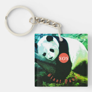 Sos Panda Acrylic Porteles Keychain