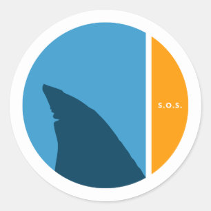 SOS save our seas save our sharks circles Classic Round Sticker