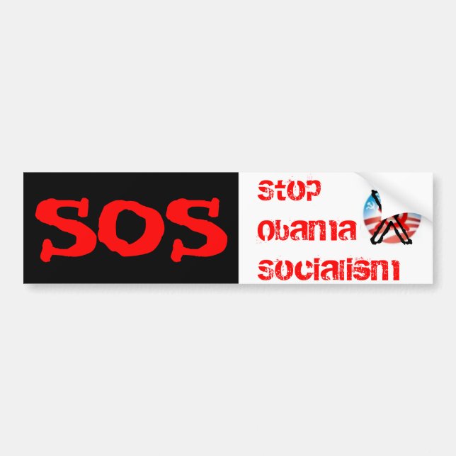 SOS, Stop Obama Socialism Bumper Sticker (Front)