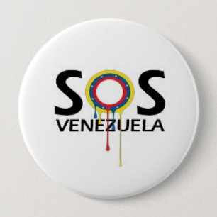SOS Venezuela 4 Inch Round Button