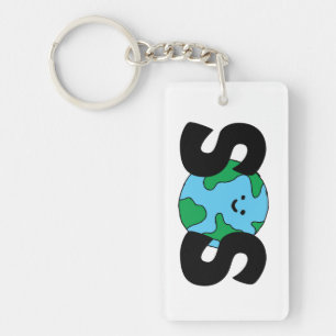 SOS World Ecofriendly Icon Happy Earth Clipart Eco Keychain