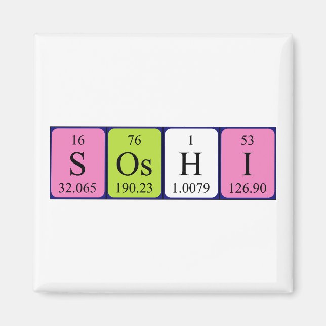 Soshi periodic table name magnet (Front)