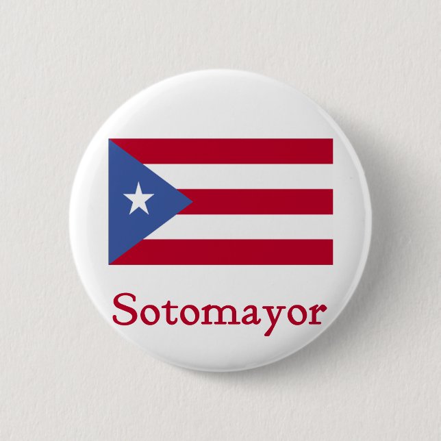 Sotomayor Flag of Puerto Rico 2 Inch Round Button (Front)