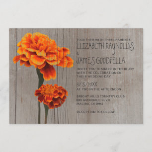 Soucis rustiques épousant des invitations