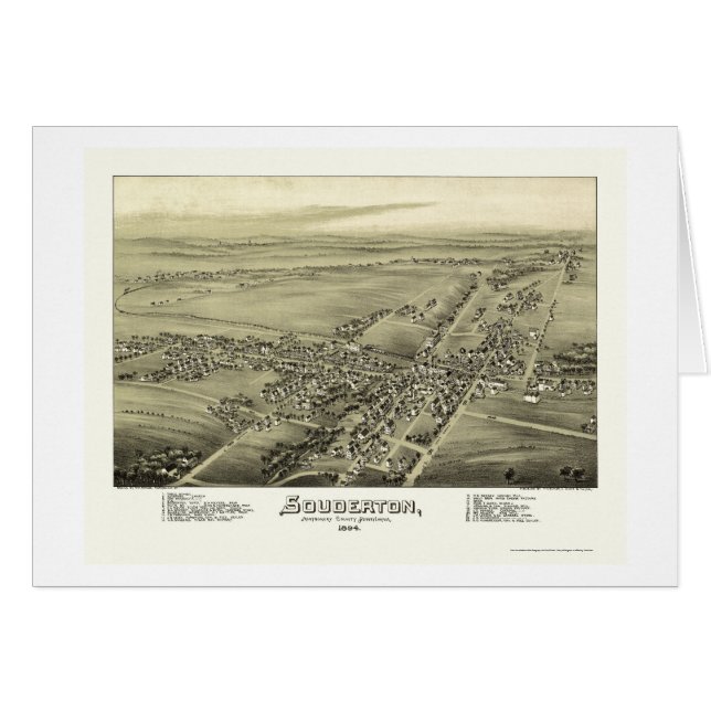 Souderton, carte panoramique de PA - 1894 (Devant horizontal)
