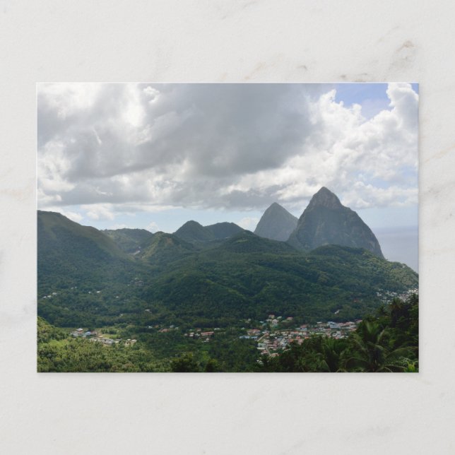Soufriere and the Pitons St Lucia Postcard (Front)