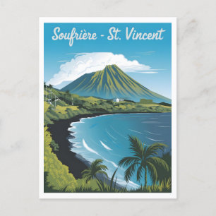 Soufrière Saint Vincent Vintage Postcard