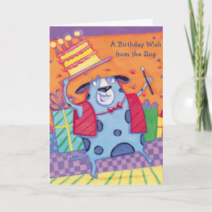 Souhait d'anniversaire de chien - cartes de voeux