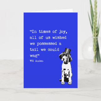Souhait de la carte WH Auden de citation de chien