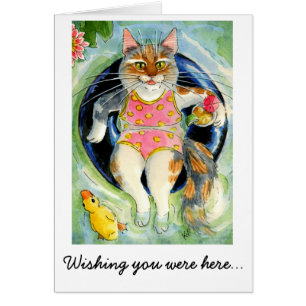 Souhaitant vous étiez ici, chat sur la carte de