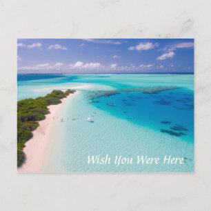 Souhaitez-vous être ici carte postale de plage
