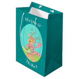 Souhaits chaleureux de Reindee sac cadeau de Noël