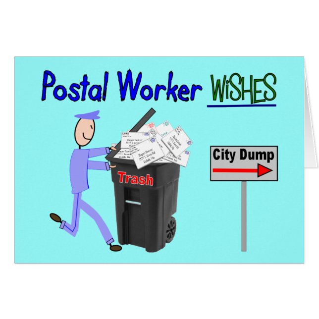 Souhaits de travailleur postal--Drôle (Devant horizontal)