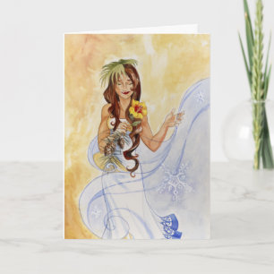 Souhaits d'hiver, carte de vacances de terre d'été