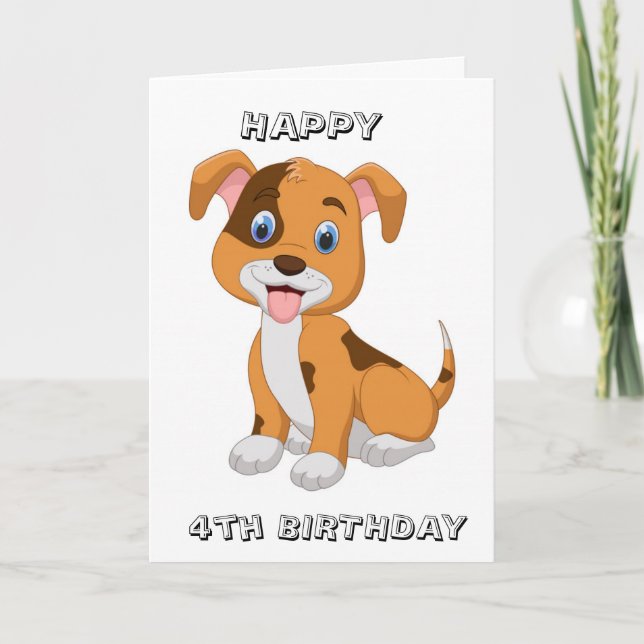 SOUHAITS POPPY SUR LA CARTE *4ème ANNIVERSAIRE* (Devant)