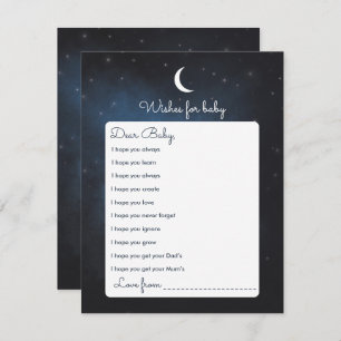 Souhaits pour la carte de jeu de baby shower