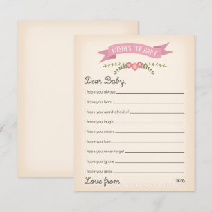Souhaits pour le bébé - carte de jeu de baby