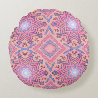 Soul Circle - Folklore Mandala of Inner Peace Round Pillow