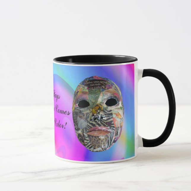 Soul Comes In All Colours Mask Mug (Right)