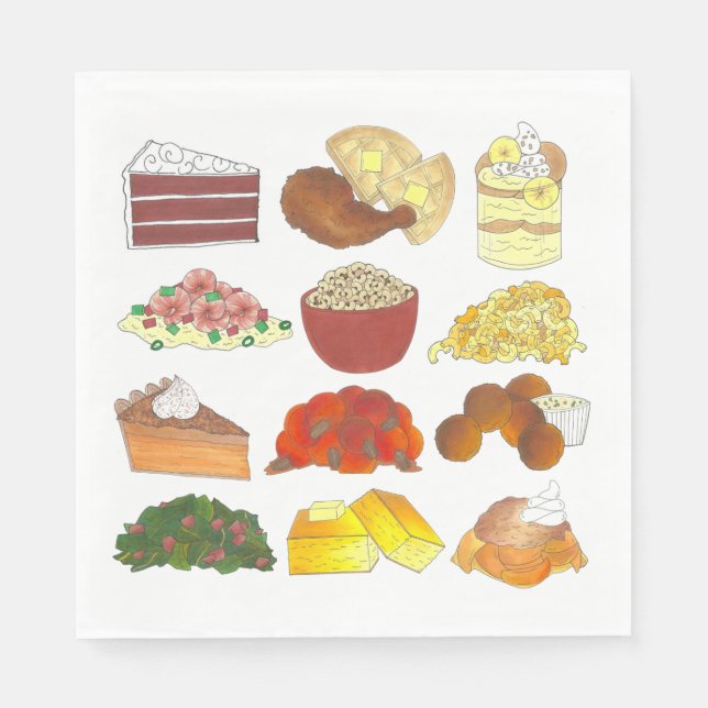 Soul Food Favourites Foodie Southern Brunch Lunch Napkin (Front)