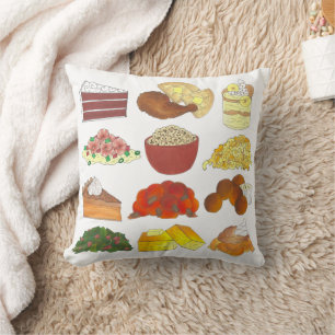 Soul Food Favourites Foodie Southern Cuisine Throw Pillow