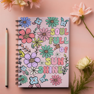 Soul full of sunshine pink customizable name  notebook