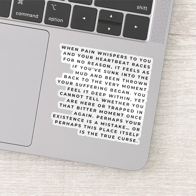 Soul in the Mud – Deep Emotional Quote Sticker (Detail)