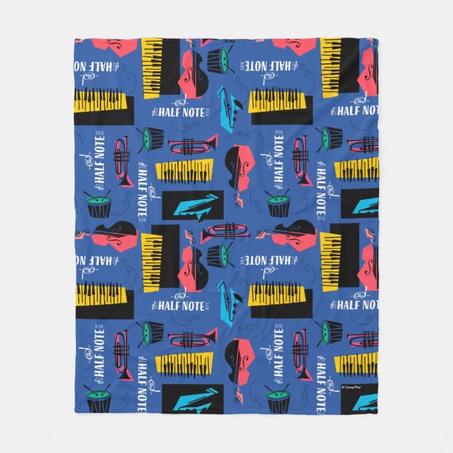 Soul | Jazz Instrument Pattern Fleece Blanket (Front)