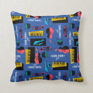 Soul Jazz Instrument Pattern Throw Pillow