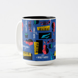Soul   Jazz Instrument Pattern Two-Tone Coffee Mug